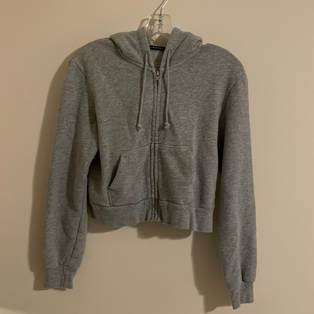 Brandy Melville gray zip up hoodie